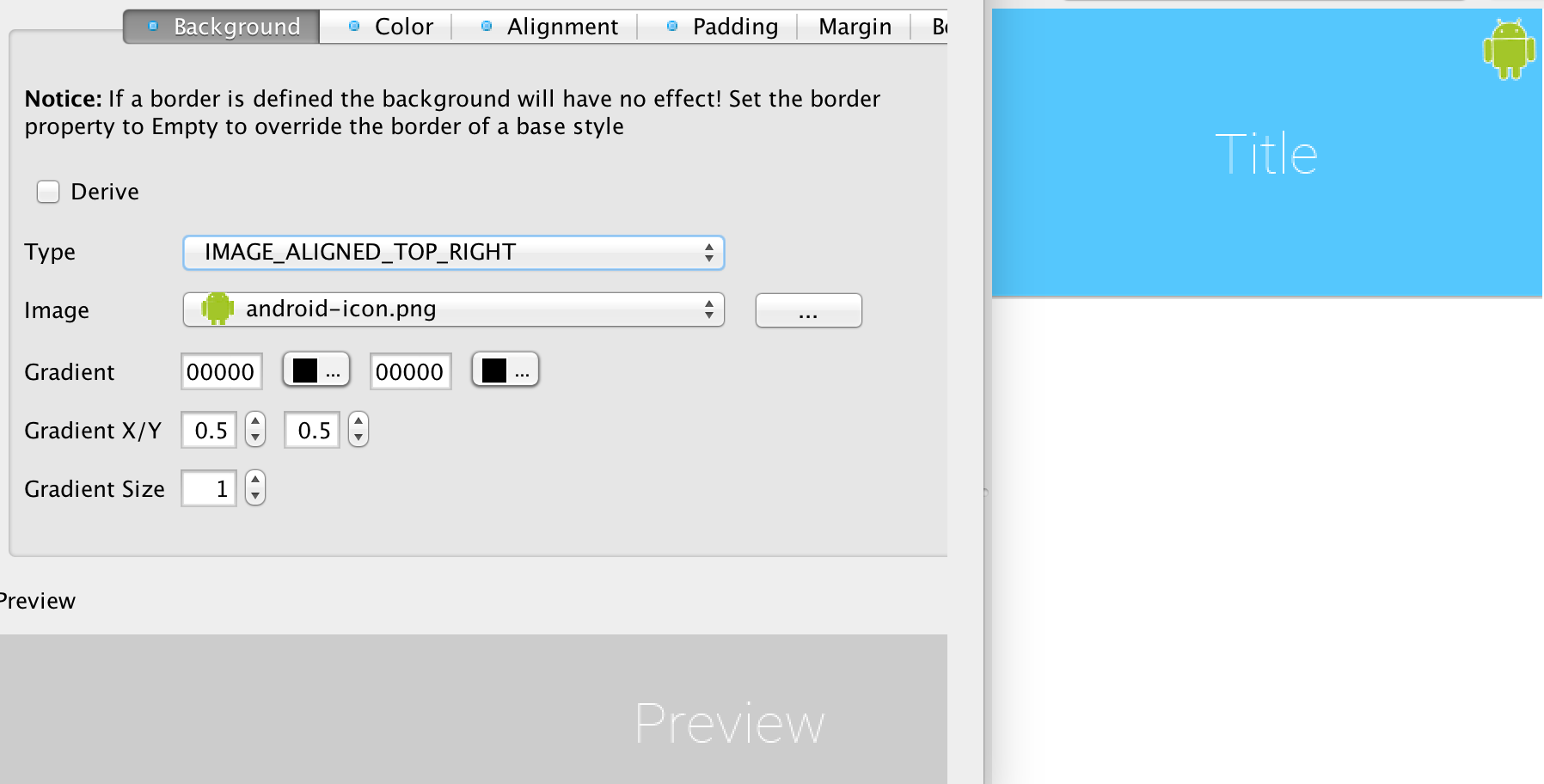 IMAGE_ALIGNED_TOP_RIGHT places the image in the top right corner
